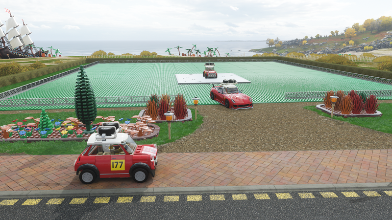 Illustration for article titled Forza Horizon 4’s Lego Expansion Is Gleefully Absurd
